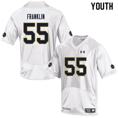 Notre Dame Fighting Irish Youth Ja'Mion Franklin #55 White Under Armour Authentic Stitched College NCAA Football Jersey LFZ7199PA